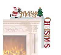 Cornice ad angolo porta natalizia | Decorazione in legno per porta albero di Natale di Babbo Natale | Decorazioni di Babbo Natale, albero di Natale e telaio della porta ad angolo retto per