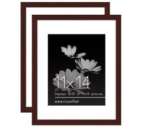 Cornice Americanflat 11x14 con plexiglass lucido - Set da 2 - Utilizzabile come cornice 8x10 con passepartout o come cornice 11x14 senza passepar