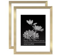 Cornice Americanflat 11x14 con plexiglass lucido - Set da 2 - Utilizzabile come cornice 8x10 con passepartout o come cornice 11x14 senza passepar