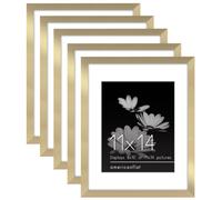 Cornice Americanflat 11x14 con plexiglass lucido - Set da 5 - Utilizzabile come cornice 8x10 con passepartout o come cornice 11x14 senza passepar