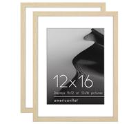 Cornice Americanflat 12x16 con plexiglass lucido - Set da 2 - Utilizzabile come cornice 9x12 con passepartout o come cornice 12x16 senza passepar