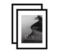 Cornice Americanflat 12x16 con plexiglass lucido - Set da 2 - Utilizzabile come cornice 9x12 con passepartout o come cornice 12x16 senza passepar