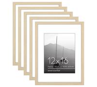 Cornice Americanflat 12x16 con plexiglass lucido - Set da 5 - Utilizzabile come cornice 8,5x11 con passepartout o come cornice 12x16 senza passep
