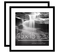 Cornice Americanflat 15x15 con plexiglass lucido - Set da 2 - Utilizzabile come cornice 12x12 con passepartout o come cornice 15x15 senza passepa
