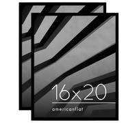 Cornice Americanflat 16x20 con plexiglass lucido - Set da 2 - Collezione Streamline - Cornice con bordo sottile per esposizione a parete - Ferram