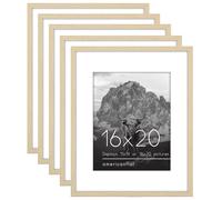 Cornice Americanflat 16x20 con plexiglass lucido, set da 5. Utilizzabile come cornice 11x14 con passepartout o come cornice 16x20 senza passepartout.