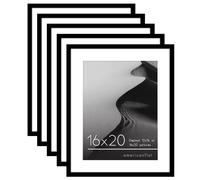 Cornice Americanflat 16x20 con plexiglass lucido - Set da 5 - Utilizzabile come cornice 12x16 con passepartout o come cornice 16x20 senza passepa