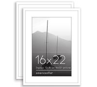 Cornice Americanflat 16x22 con plexiglass lucido - Set da 2 - Utilizzabile come cornice 12x18 con passepartout o come cornice 16x22 senza passepa