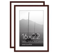Cornice Americanflat 16x22 con plexiglass lucido - Set da 2 - Utilizzabile come cornice 12x18 con passepartout o come cornice 16x22 senza passepa
