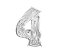 Cornice Argento NUMERO 4, per alloggiamento palloncini in lattice ad aria. Prodo