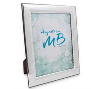 Cornice Portafoto Lucida con Fascia Puntellata cm18x24 in Argento Made in Italy