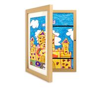 Cornice artistica per bambini, formato A4, con apertura frontale, per bambini, per esporre immagini in verticale o orizzontale, per esporre opere d'arte per bambini (1, legno)