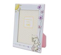 Cornice Bambina Portafoto Coniglietto Farfalle in Argento cm 9x13