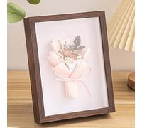 Cornice con cornice profonda, 12,7 x 17,8 cm, cornice 3D, in legno, da appendere alla parete o sulla scrivania, regalo per ricordi di famiglia (noce 428, profondità 3 cm)