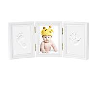 Cornice con Impronte Neonato - Newlemo Impronta Mani e Piedi Neonati - Kit Impronte Neonato per Bambini Regalo Originale e Regalo per il Battesimo (3 Pezzi, Bianco)