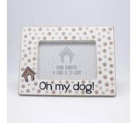 Cornice con scritta - OH MY DOG. Cornice con motivo cane. Portafoto in legno da appoggiare o appendere. Regalo per ogni amante dei cani.