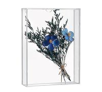Cornice con struttura in acrilico e apertura del pannello frontale per una facile personalizzazione e visualizzazione di cimeli personali, si adatta bene su superfici piane a casa o in ufficio