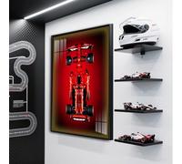 Cornice da esposizione per Le*go 42207 Technic Ferrari SF-24 F1, 80 x 50 cm, supporto da parete per Lego 42207 per appassionati di Lego (modello luminoso)