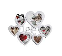 CORNICE DA PARETE LOVE 6 CUORI BIANCA IN PLASTICA