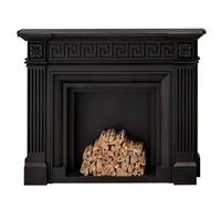 Cornice decorativa per camino Cornice decorativa for caminetto in legno massello di betulla nero opaco