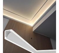 Cornice Decorativa per soffitto, Canale diffusore LED da 30 m - Illuminazione indiretta per soffitto, Ideale per Camera da Letto e Soggiorno, Sistema di binari per Bordi in Gesso per Un arre
