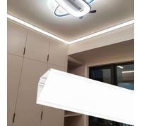 Cornice Decorativa per soffitto, Canale in Alluminio per LED da 1 a 30 Metri con diffusore - Cornice per Strisce LED, Finitura per Illuminazione a battiscopa, 15 m, Bianco - Valorizza l'arre