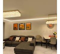 Cornice decorativa per soffitto con illuminazione indiretta a LED, kit di rivestimento e finitura in alluminio per pareti, sistema di illuminazione a binario per bordi, profilo luminoso (oro, 22 m (7