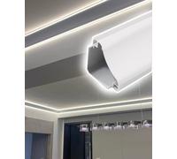 Cornice Decorativa per soffitto, Cornice Decorativa a LED con Canale per Striscia LED Bianca - Illuminazione indiretta per Soggiorno e corridoio, Decorazione per cornici, 1,2 m (3,9 Piedi) -
