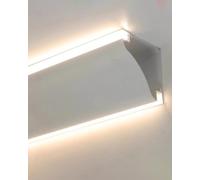Cornice Decorativa per soffitto, Illuminazione indiretta a LED - Cornice Decorativa per soffitto da 8/10/12/16 Piedi con Canale diffusore LED ritagliabile per Decorazioni Interne, Binario FL