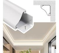 Cornice Decorativa per soffitto, luci a LED per Cornice Decorativa con Doppio diffusore, rondella a Parete in Alluminio da 3,0 m per Montaggio a Superficie, Illuminazione a Binario per soffi