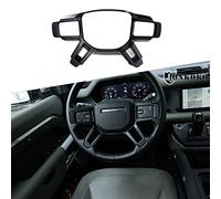 Cornice decorativa per volante dell'auto in ABS per LR Defender 90 110 130 2020-2023 Adesivi con paillettes per volante Accessori interni (Nero opaco)