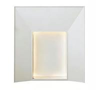 Cornice del camino Cornice decorativa moderna e geometrica for camino con illuminazione a LED integrata(Bianco)