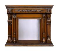 Cornice del camino Cornice decorativa tradizionale for caminetto con cornice in rovere massiccio, decorazione classica(Natural)