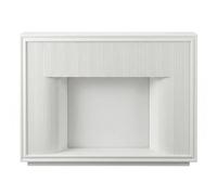 Cornice del camino Rivestimento for camino moderno in legno di faggio con pannelli scanalati e finitura bianca liscia