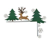 Cornice di Natale con figure retrò dipinte a mano in legno, design ricco di dettagli con Babbo Natale alce e albero per un'atmosfera festosa | Porta creativa per interni e soggiorno