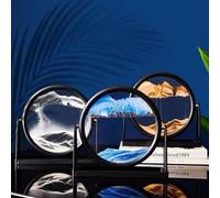 Cornice di sabbia mobile 3D con pittura a sabbia mobile, supporta sollievo dallo stress e sviluppo mentale, per decorazione interna (blu)