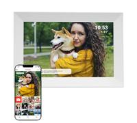 Cornice Digitale 10 Pollici WiFi - Schermo IPS HD 1280x800 - Portafoto Digitale Frameo Denver per Foto e Video - Cornice Elettronica Touchscreen Smart - 16GB Memoria - Slot microSD - Bianca
