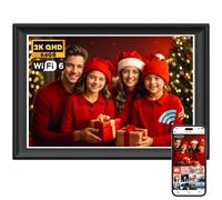 Cornice digitale 2K da 64 GB, 10,5 pollici, WiFi6, cornice digitale 1920 x 1280 FHD IPS touch screen 100% sRGB, condividi foto e video tramite l'app Frameo, estendi lo spazio di archiviazione tramite