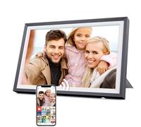 Cornice digitale 32 GB, 10,1 pollici, Wi-Fi, touchscreen, HD 1280x800 IPS, rotazione automatica, condividi le foto sempre e ovunque tramite l'app Frameo/Uhale, nero
