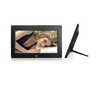 Cornice Digitale 9 Pollici Con Telecomando,Cornici Digitali Intelligente HD 800x480 (16:9) Schermo IPS Ad Alta Risoluzione,Lettore Foto/Musica/Video/Sveglia/Calendario (Color : Black)