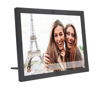 Cornice Digitale, Cornice Digitale Grande da 15 Pollici, WiFi, Touch Screen 1024x768, Supporto da Tavolo o da Parete, Condivisione di Immagini Video per Vphoto (Spina UE 100-240 V)