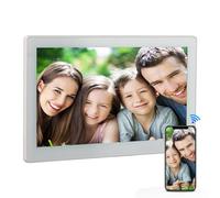 Cornice Digitale da 15,2 Pollici con WiFi, Schermo IPS, Memoria da 8 GB, Condivisione Facile, Supporto di Vari Formati, Touchscreen, Orologio, Display Meteo, luminosità (Spina