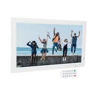 Cornice Digitale da 22 Pollici, Album Fotografico Elettronico con Rilevamento del Corpo, Cornice Digitale Nuvola con Telecomando, Calendario di Supporto, Sveglia, Interruttore Timer(EU)