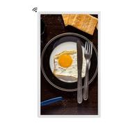 Cornice digitale da 32 pollici, schermo Full HD 1920*1080 IPS, facile da configurare, versione standalone/di rete opzionale, telecomando, altoparlanti integrati, montaggio a parete ( Color : White , S