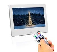 Cornice digitale da 7 pollici, con telecomando, display widescreen 16:9, supporta lettura USB, estremamente pratica (White)