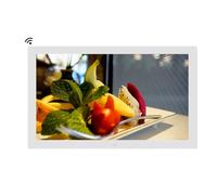 Cornice digitale di grandi dimensioni da 32 pollici, schermo IPS Full HD, timer di accensione e spegnimento, montaggio a parete, facile da configurare (Color : White, Size : With wifi)