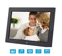 Cornice digitale HD da 12 pollici, lettore multimediale pubblicitario con alta definizione 1280 volte; 800 (16:10) Supporto per schermo LCD Funzione orologio e calendario, regalo bianco