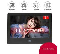Cornice digitale HD da 7 pollici, lettore multimediale pubblicitario ad alta definizione 1024 volte; Schermo a 600 LED con telecomando, supporto funzione di allarme calendario regalo
