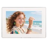 Cornice digitale intelligente da 10,1 pollici Album elettronico wireless Cornice video LCD touch screen Per la famiglia(White)