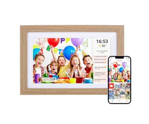 Cornice Digitale, Rollei Smart Frame WiFi 103 10,1 Pollici Frameo Portafoto Digitale 32GB IPS Touchscreen 1280x800 Condivisione di Foto e Video Legno di Quercia Cornice-Foto-Portafoto-Cornici-Digitali